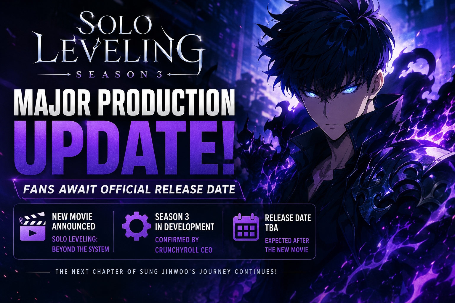 Solo Leveling Season 3 Gets Major Production Update as Fans Await Official Release Date